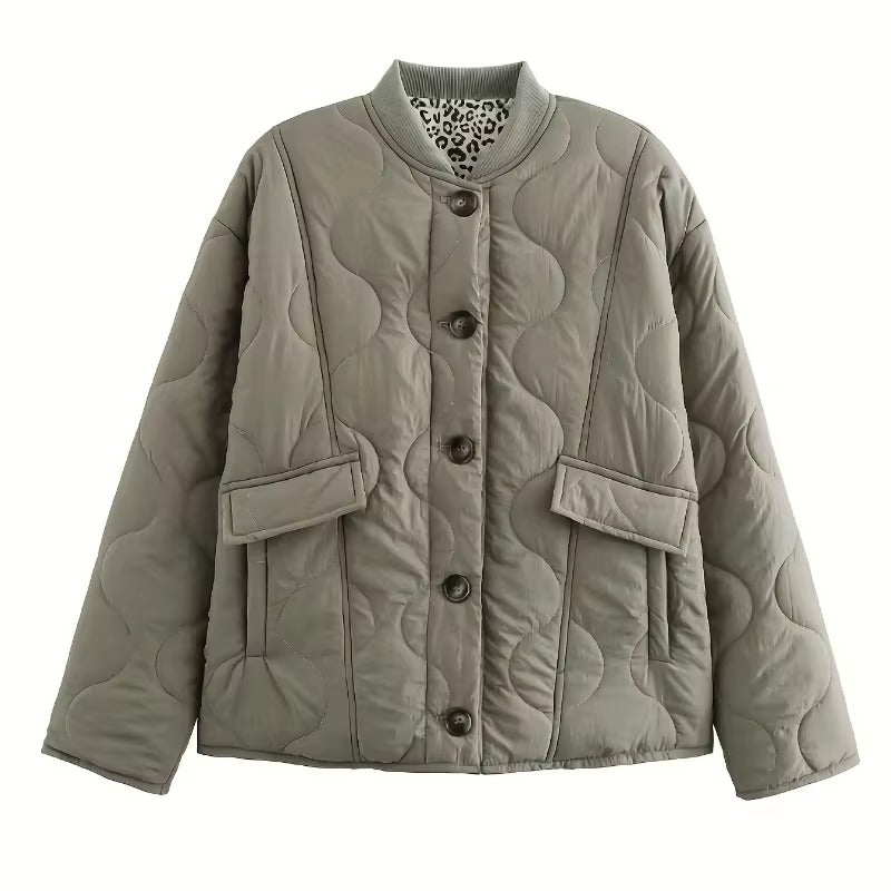 Women's Leopard Lined Blazer Jacket – Chic Fitted Jacket