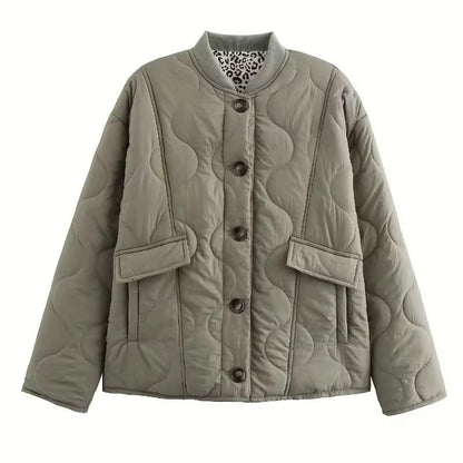 Women's Leopard Lined Blazer Jacket – Chic Fitted Jacket