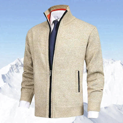 Men's Zip Cardigan – Stand Collar with Pockets