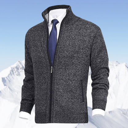 Men's Zip Cardigan – Stand Collar with Pockets