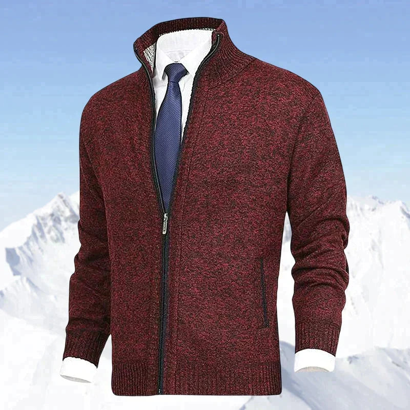 Men's Zip Cardigan – Stand Collar with Pockets