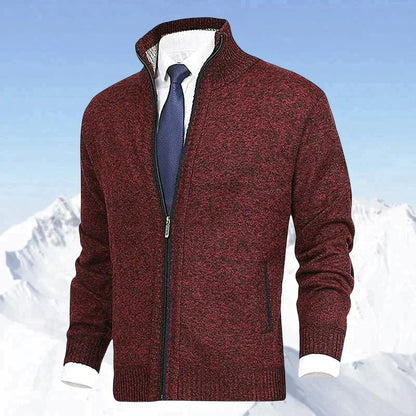 Men's Zip Cardigan – Stand Collar with Pockets