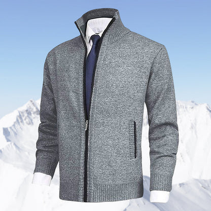 Men's Zip Cardigan – Stand Collar with Pockets