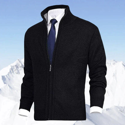 Men's Zip Cardigan – Stand Collar with Pockets