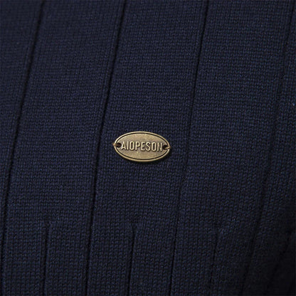 Men's Ribbed Half-Zip Sweater – Stand Collar Fine Knit
