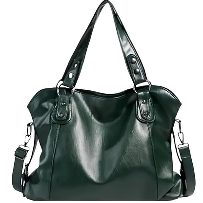 Women's Faux Leather Handbag with Compartments – School Bag