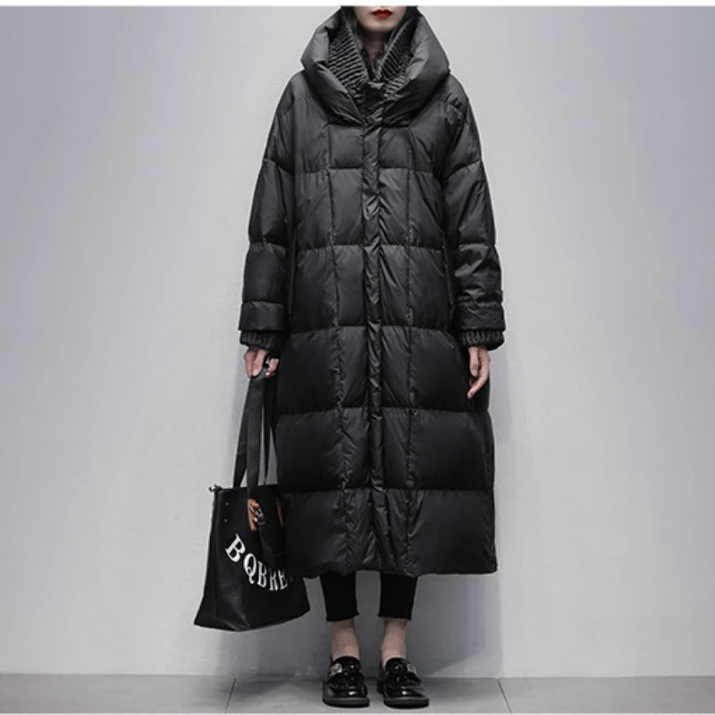 Women's Oversized Puffer Coat – Long Hooded Winter