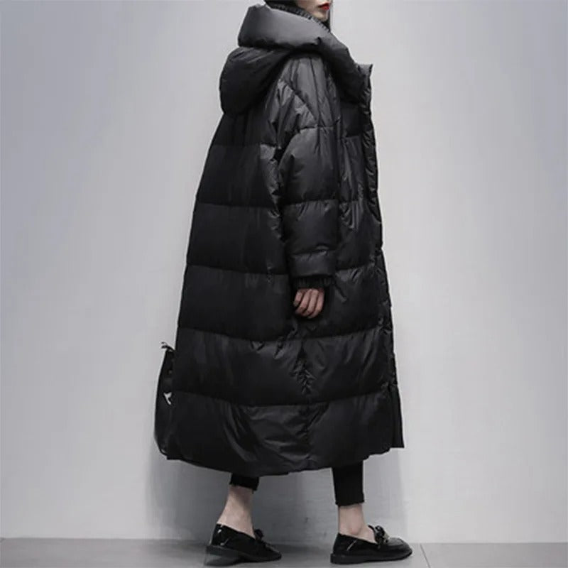 Women's Oversized Puffer Coat – Long Hooded Winter