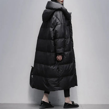 Women's Oversized Puffer Coat – Long Hooded Winter