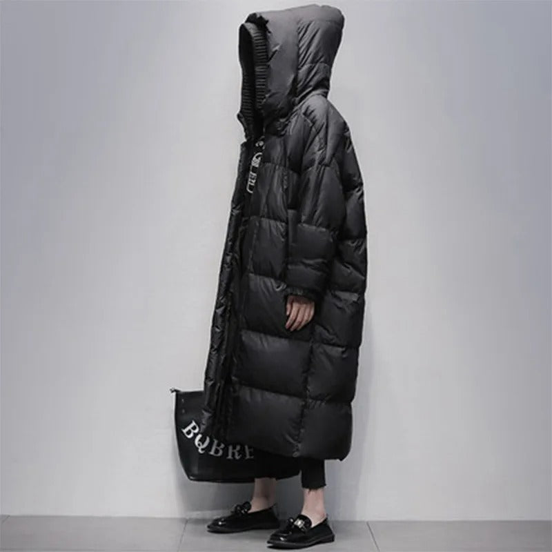 Women's Oversized Puffer Coat – Long Hooded Winter