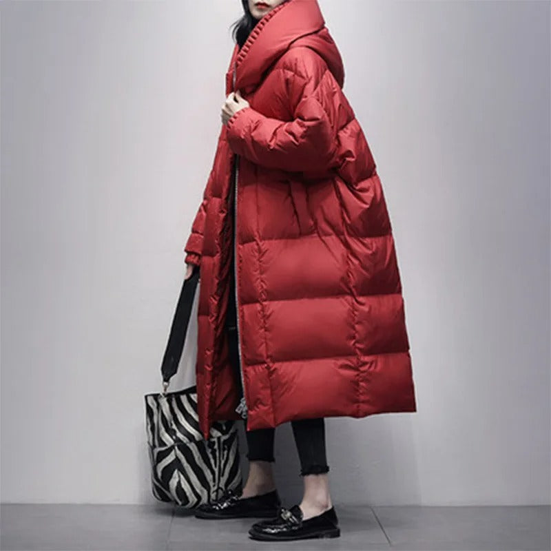 Women's Oversized Puffer Coat – Long Hooded Winter
