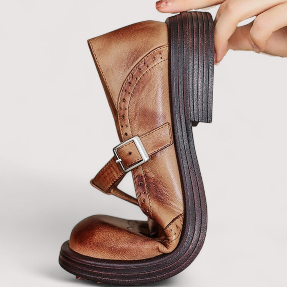 Chaussures Mary Jane Femme Richelieu – Semelle Épaisse à Bride
