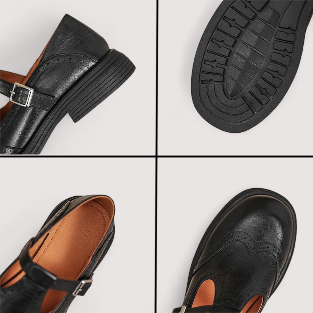 Chaussures Mary Jane Femme Richelieu – Semelle Épaisse à Bride