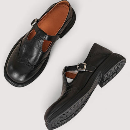 Chaussures Mary Jane Femme Richelieu – Semelle Épaisse à Bride