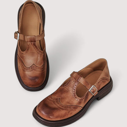Chaussures Mary Jane Femme Richelieu – Semelle Épaisse à Bride