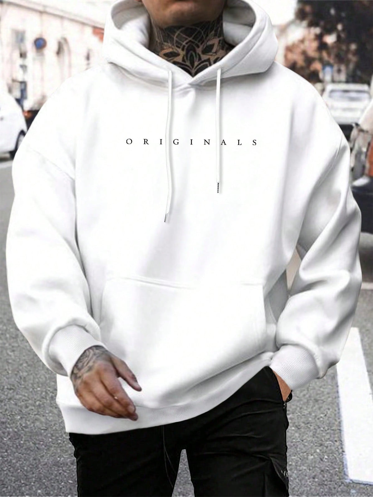 Men's Oversized Hoodie – Lettered Print Streetwear