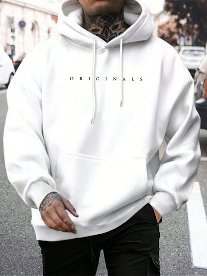 Men's Oversized Hoodie – Lettered Print Streetwear