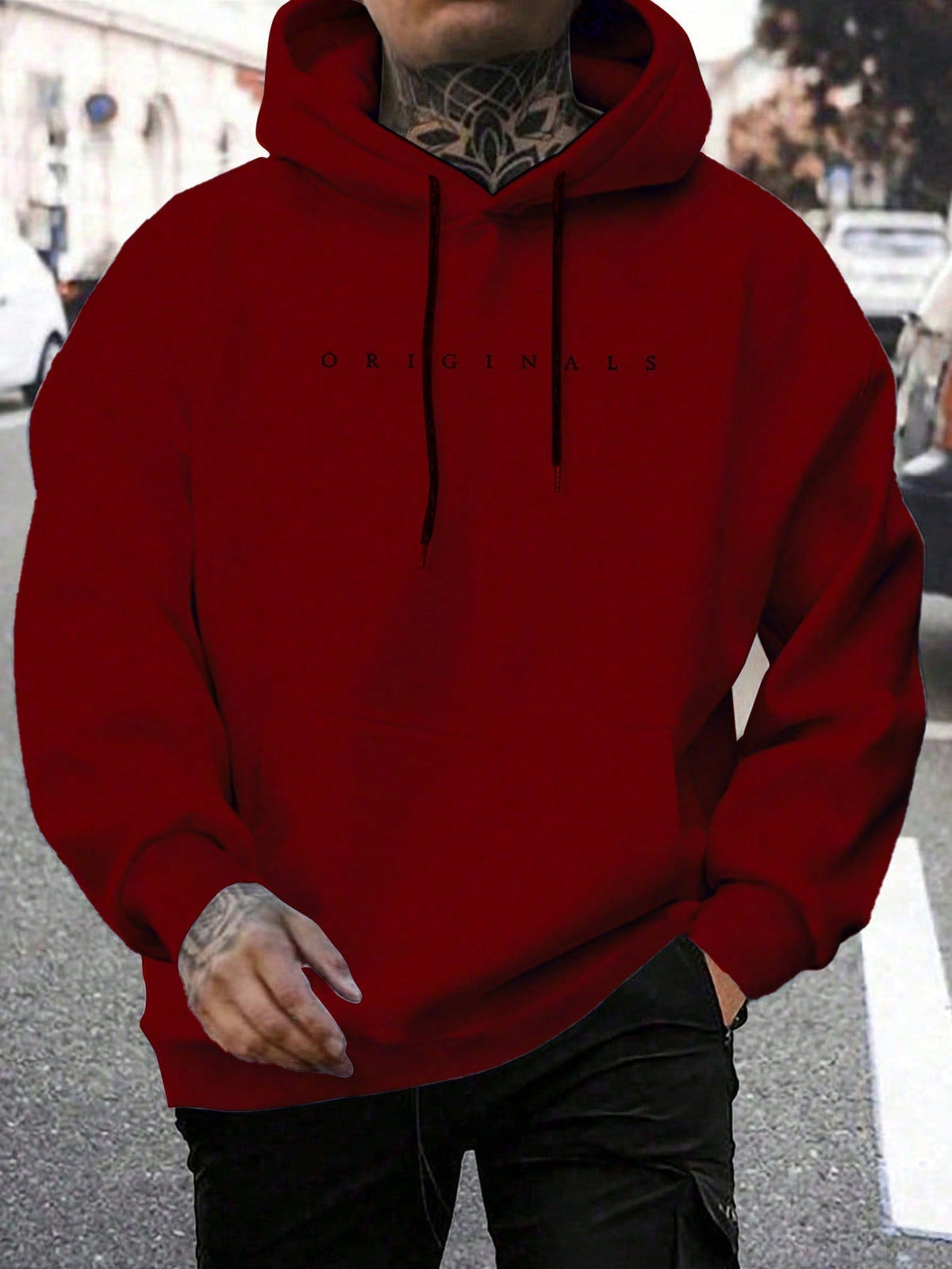 Men's Oversized Hoodie – Lettered Print Streetwear