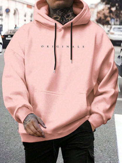 Men's Oversized Hoodie – Lettered Print Streetwear