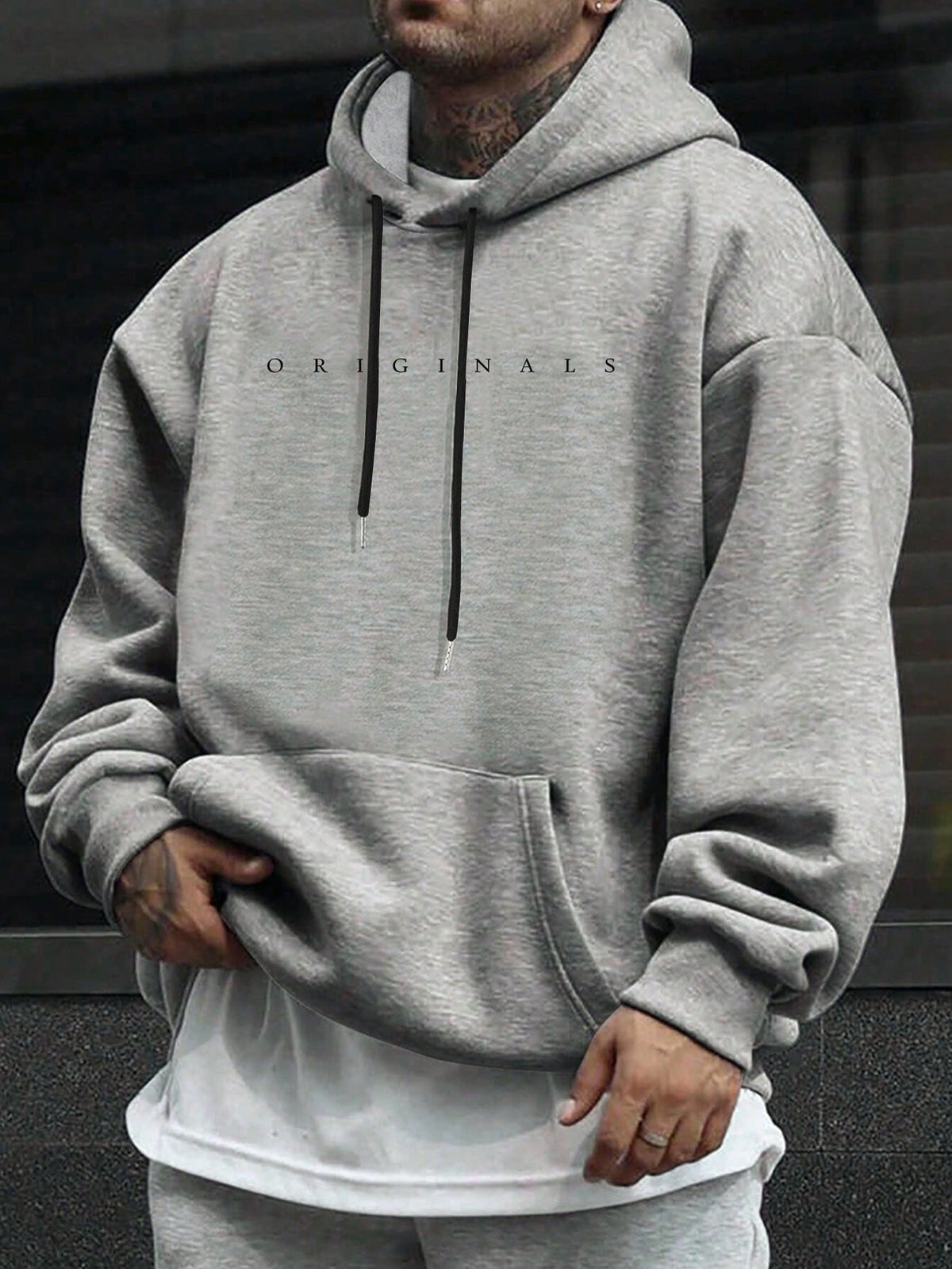 Men's Oversized Hoodie – Lettered Print Streetwear