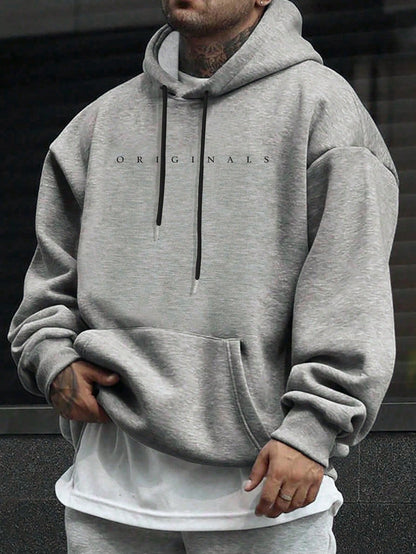 Men's Oversized Hoodie – Lettered Print Streetwear
