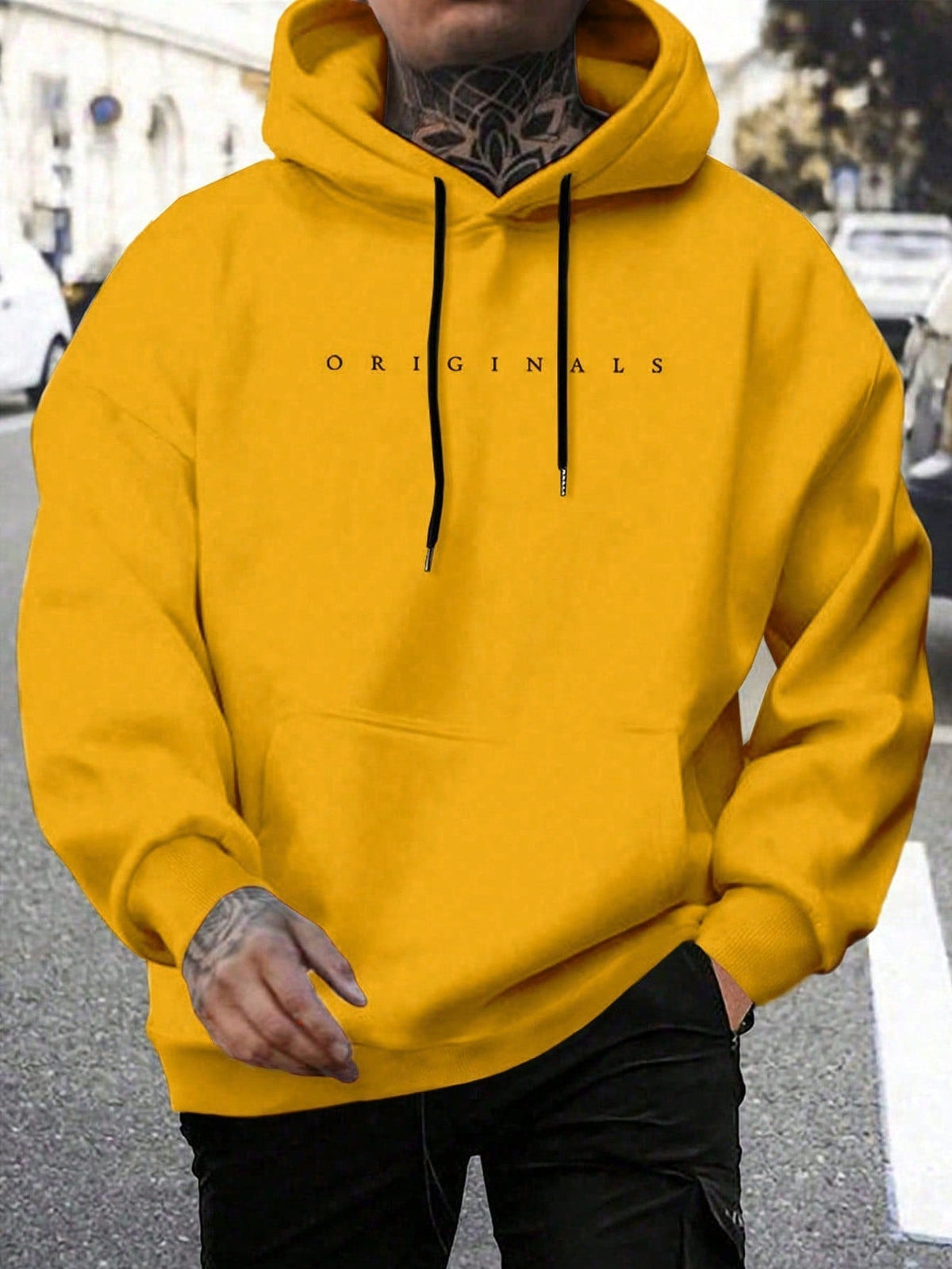 Men's Oversized Hoodie – Lettered Print Streetwear