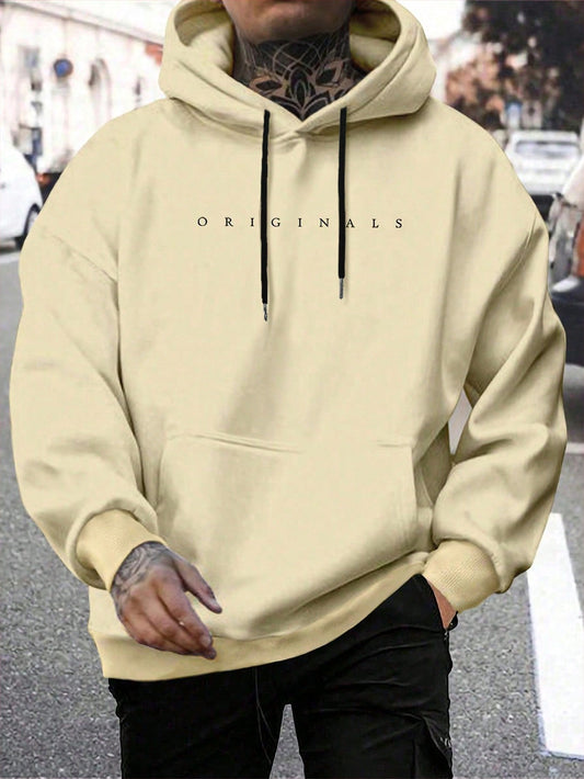 Men's Oversized Hoodie – Lettered Print Streetwear