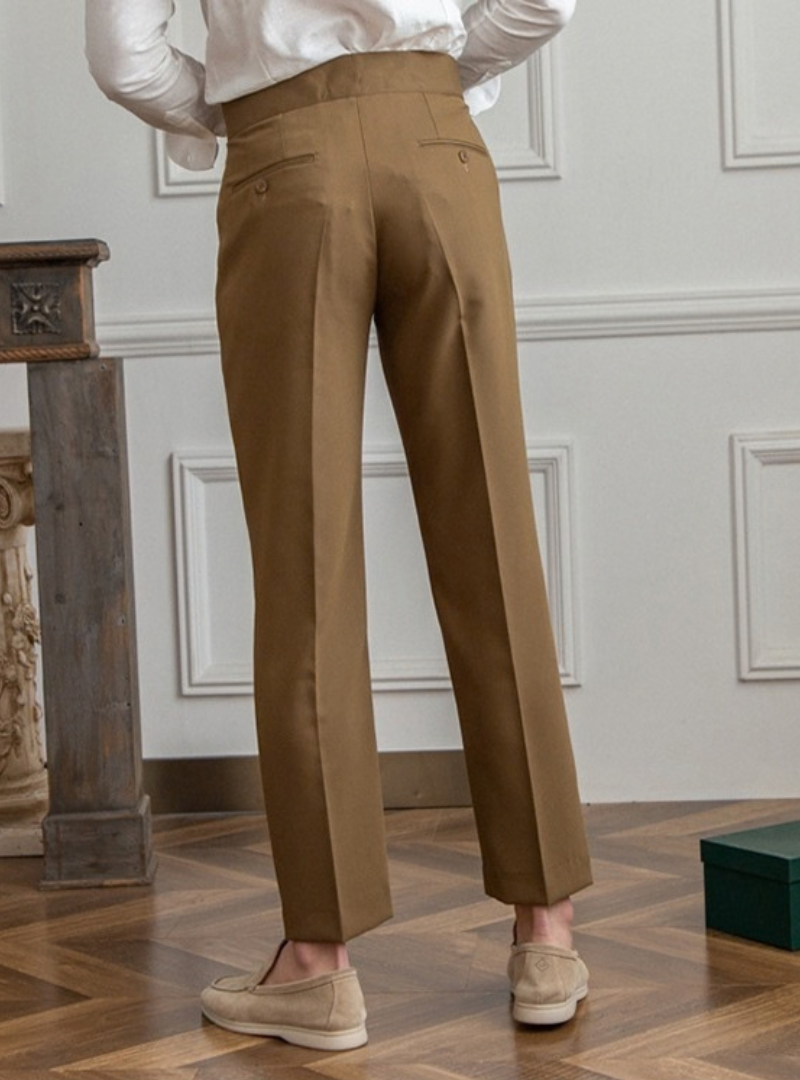 Men's Double-Pleat Trousers – Straight Leg Autumn Winter