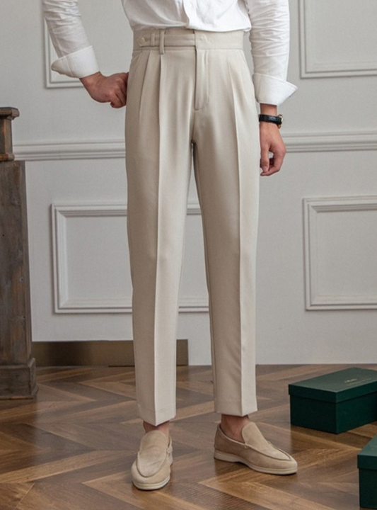 Men's Double-Pleat Trousers – Straight Leg Autumn Winter