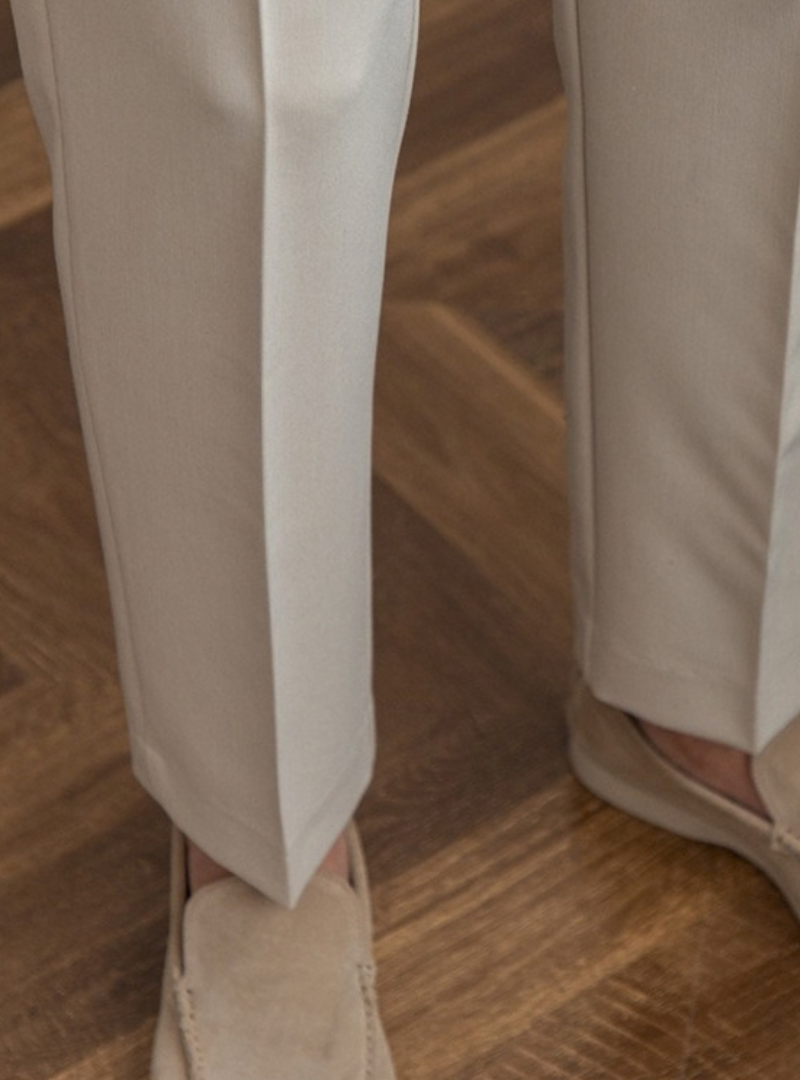 Men's Double-Pleat Trousers – Straight Leg Autumn Winter
