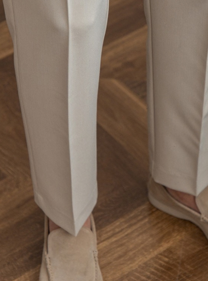 Men's Double-Pleat Trousers – Straight Leg Autumn Winter