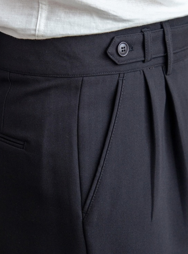 Men's Double-Pleat Trousers – Straight Leg Autumn Winter