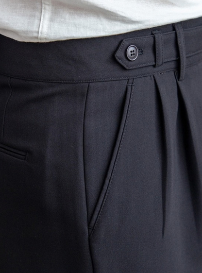 Men's Double-Pleat Trousers – Straight Leg Autumn Winter