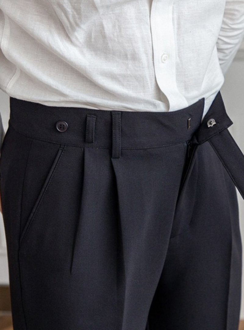 Men's Double-Pleat Trousers – Straight Leg Autumn Winter