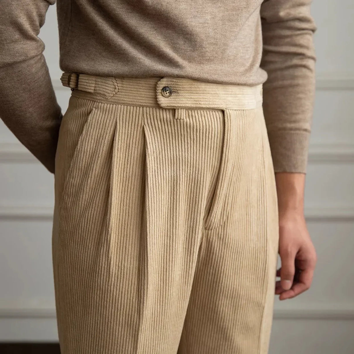 Men's Corduroy Trousers – Pleated Autumn Winter