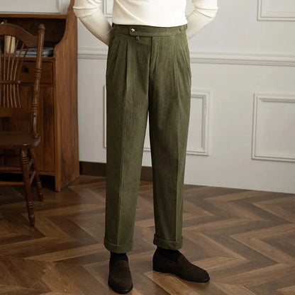 Men's Corduroy Trousers – Pleated Autumn Winter