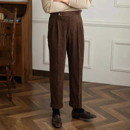 Men's Corduroy Trousers – Pleated Autumn Winter