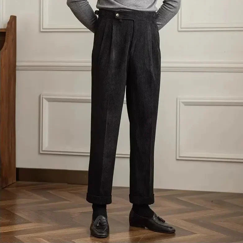 Men's Corduroy Trousers – Pleated Autumn Winter
