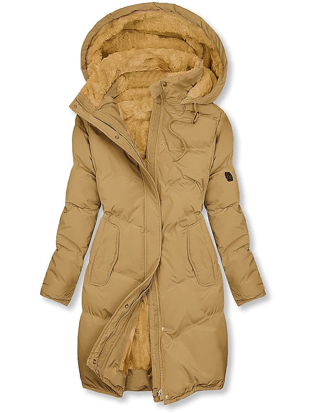 Women's Long Puffer – Winter Coat Warm Lining