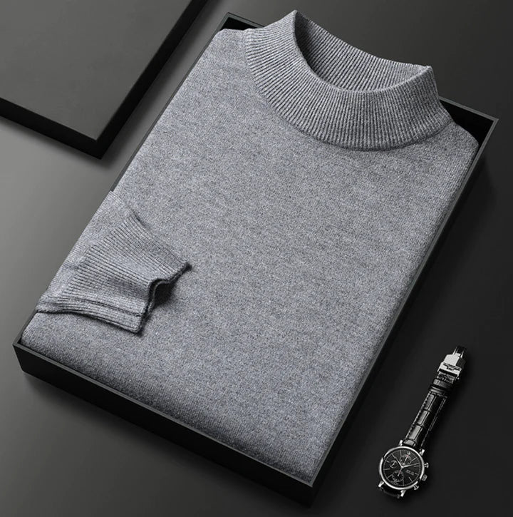 Men's High-Neck Jumper – Classic Knit Autumn Winter