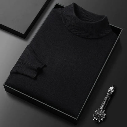Men's High-Neck Jumper – Classic Knit Autumn Winter