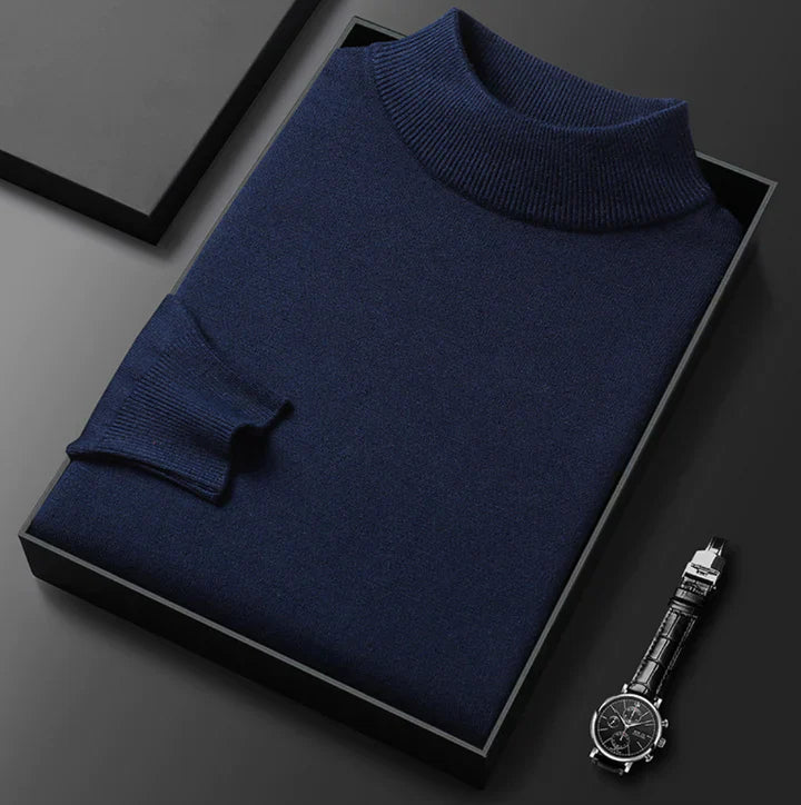 Men's High-Neck Jumper – Classic Knit Autumn Winter
