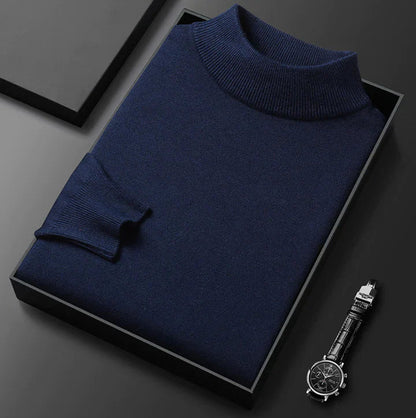 Men's High-Neck Jumper – Classic Knit Autumn Winter