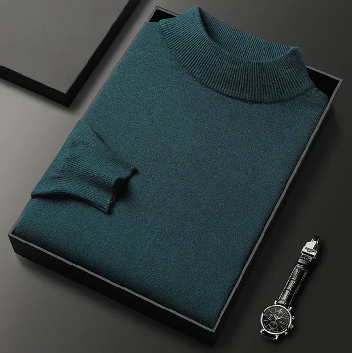 Men's High-Neck Jumper – Classic Knit Autumn Winter