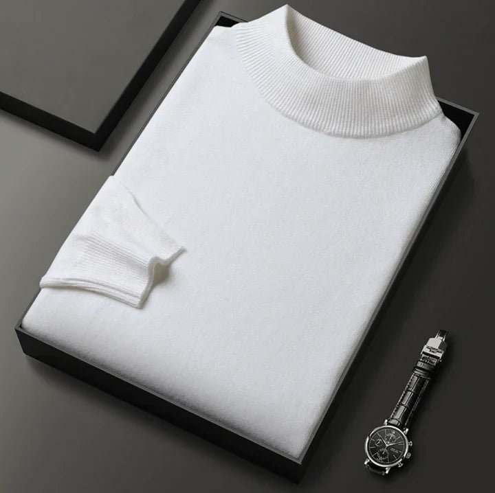 Men's High-Neck Jumper – Classic Knit Autumn Winter