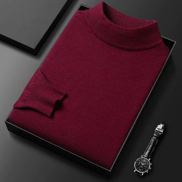 Men's High-Neck Jumper – Classic Knit Autumn Winter