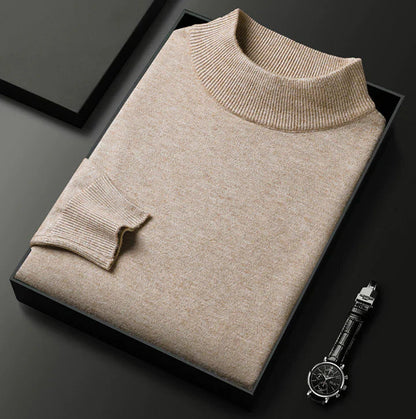 Men's High-Neck Jumper – Classic Knit Autumn Winter