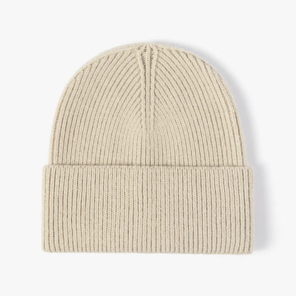 Bonnet en Maille Côtelée à Revers – Doux et Chaud