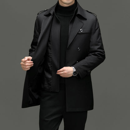 Men's Premium Winter Trench Coat With Removable Inner Jacket