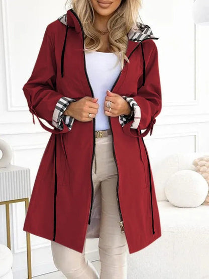 Women's Check-Lined Windbreaker Jacket
